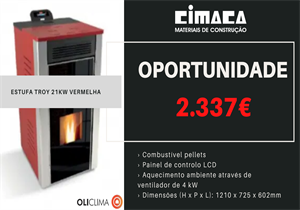 ESTUFA PELLETS 21KW VERMELHA